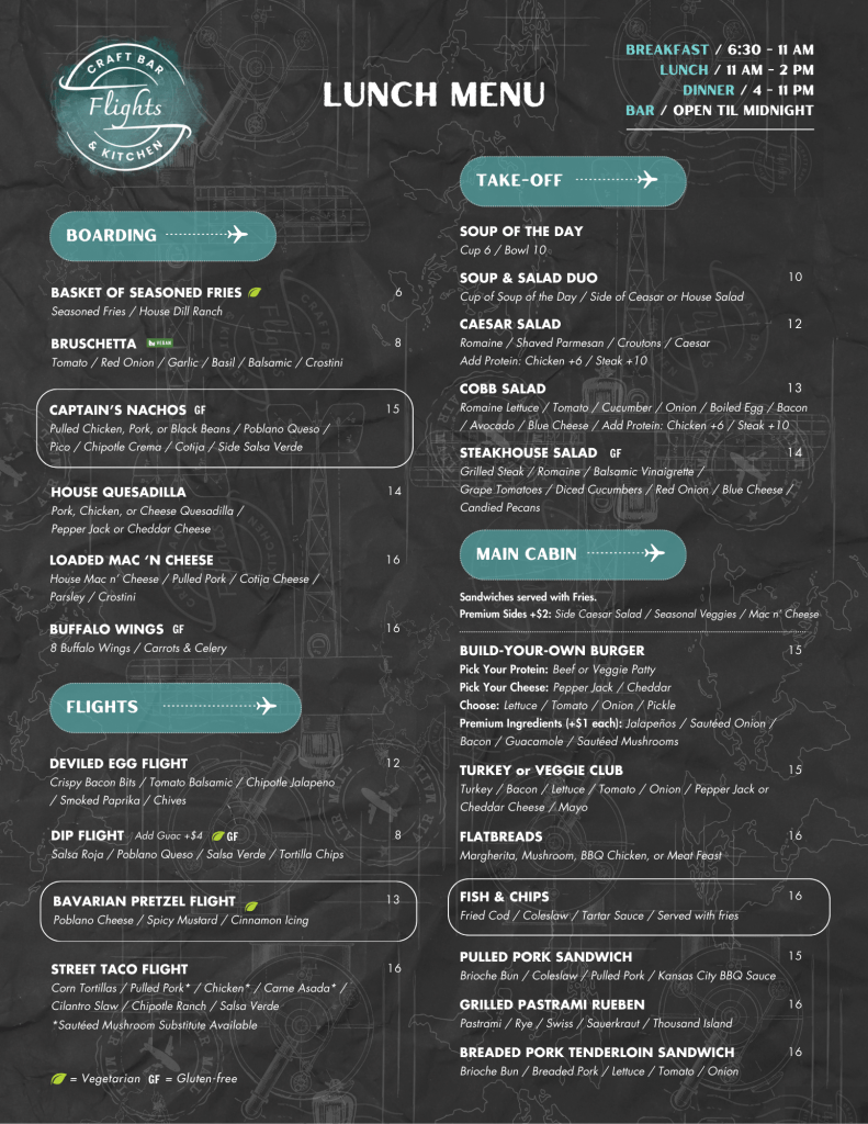 Lunch/Dinner – Flights Craft Bar and Kitchen